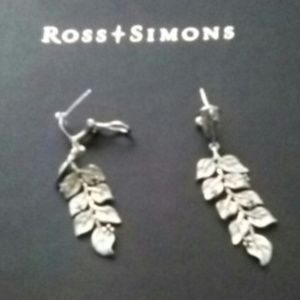 Ross Simons Leaf  925 Dangle Earrings